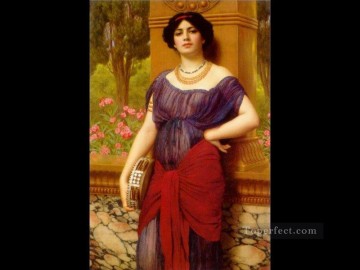  classicist Canvas - Tympanistria 1909 Neoclassicist lady John William Godward
